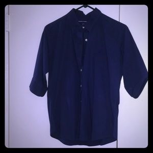 WOMENS RALPH LAUREN NAVY BLUE BUTTON DOWN SIZE 14